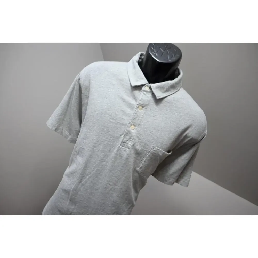 J Crew Mercantile Polo Gray Short‎ Sleeve Casual Prep Mens Size 2XL XXL